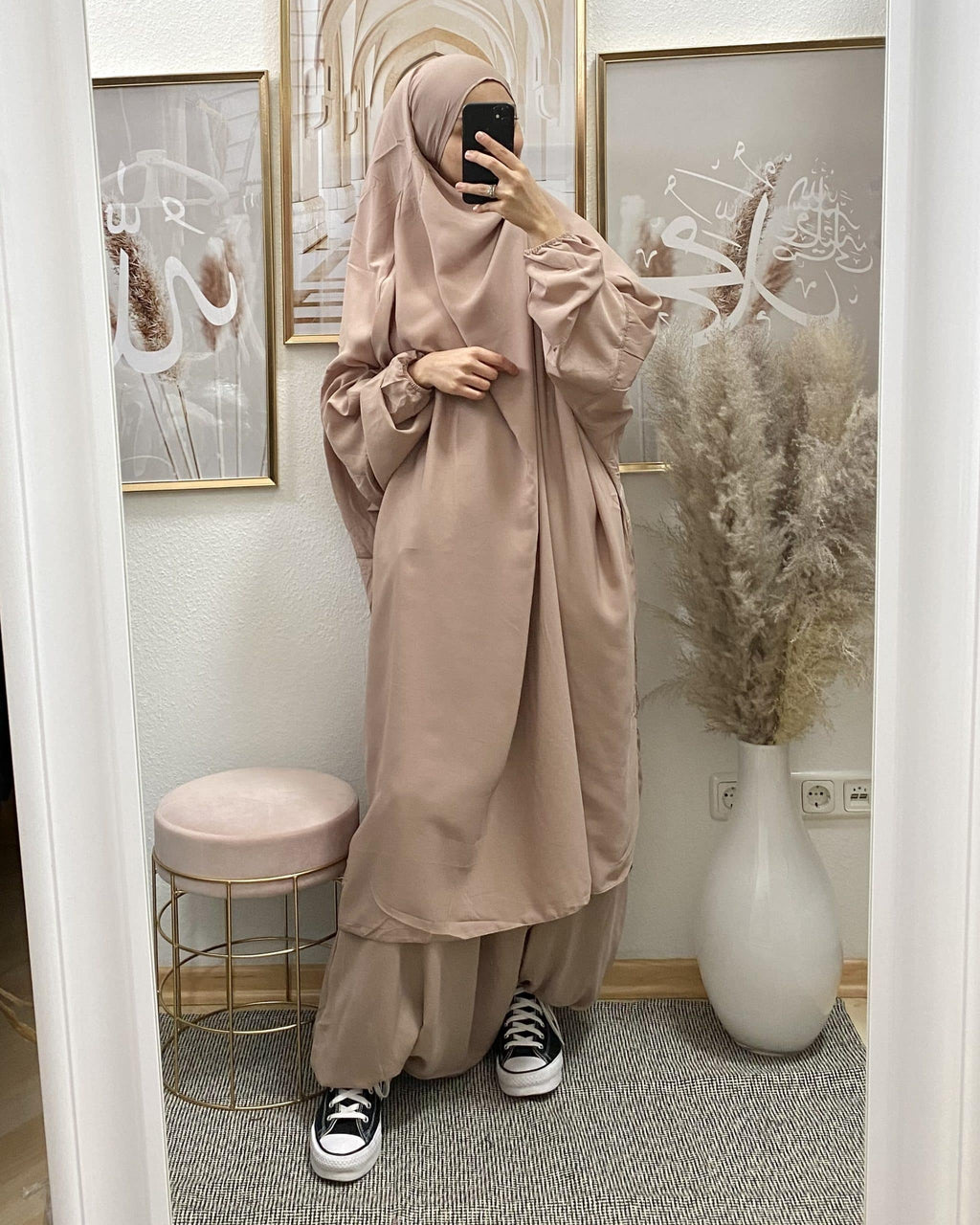 Khimar mit Hose Taupe