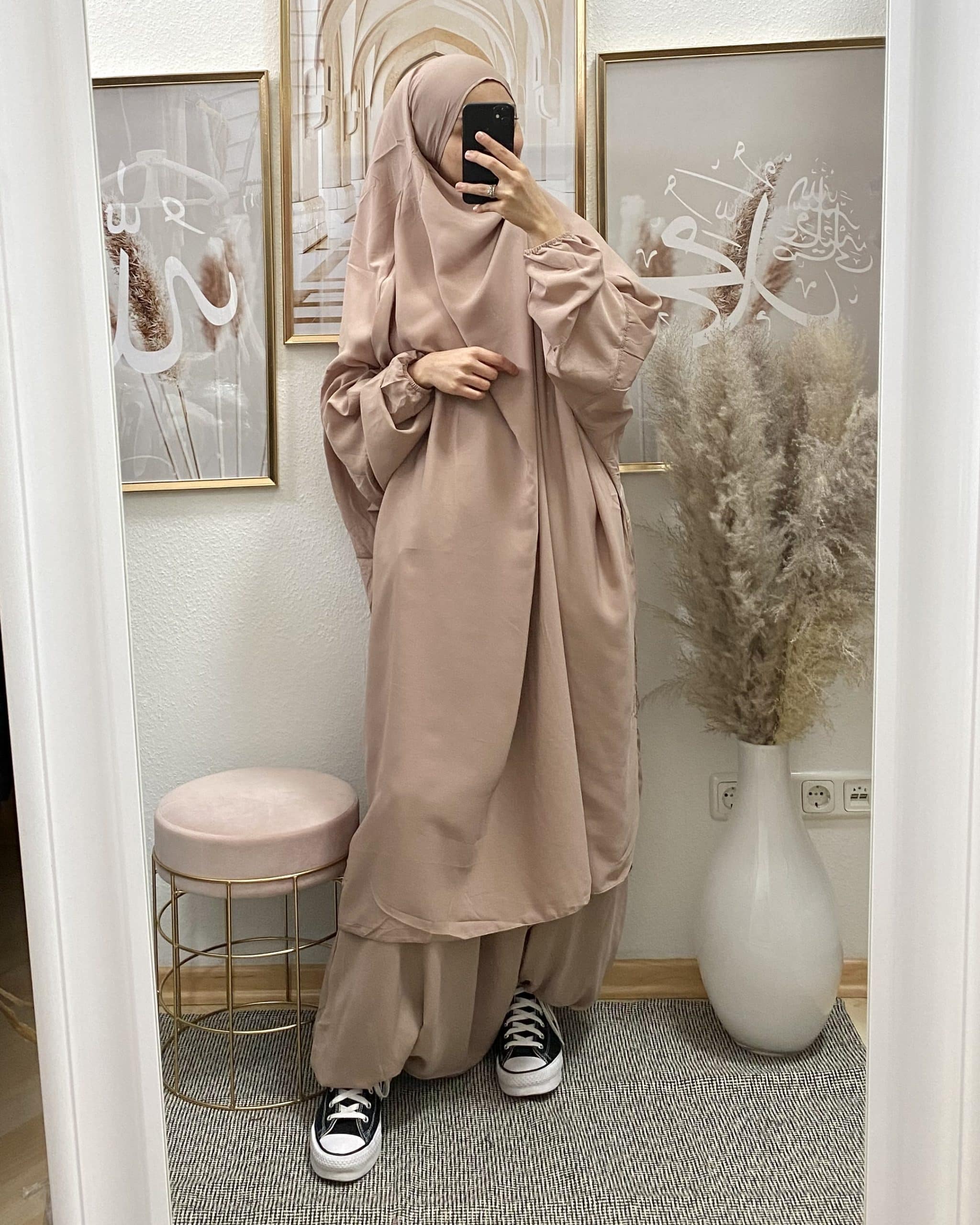 Khimar mit Hose Taupe