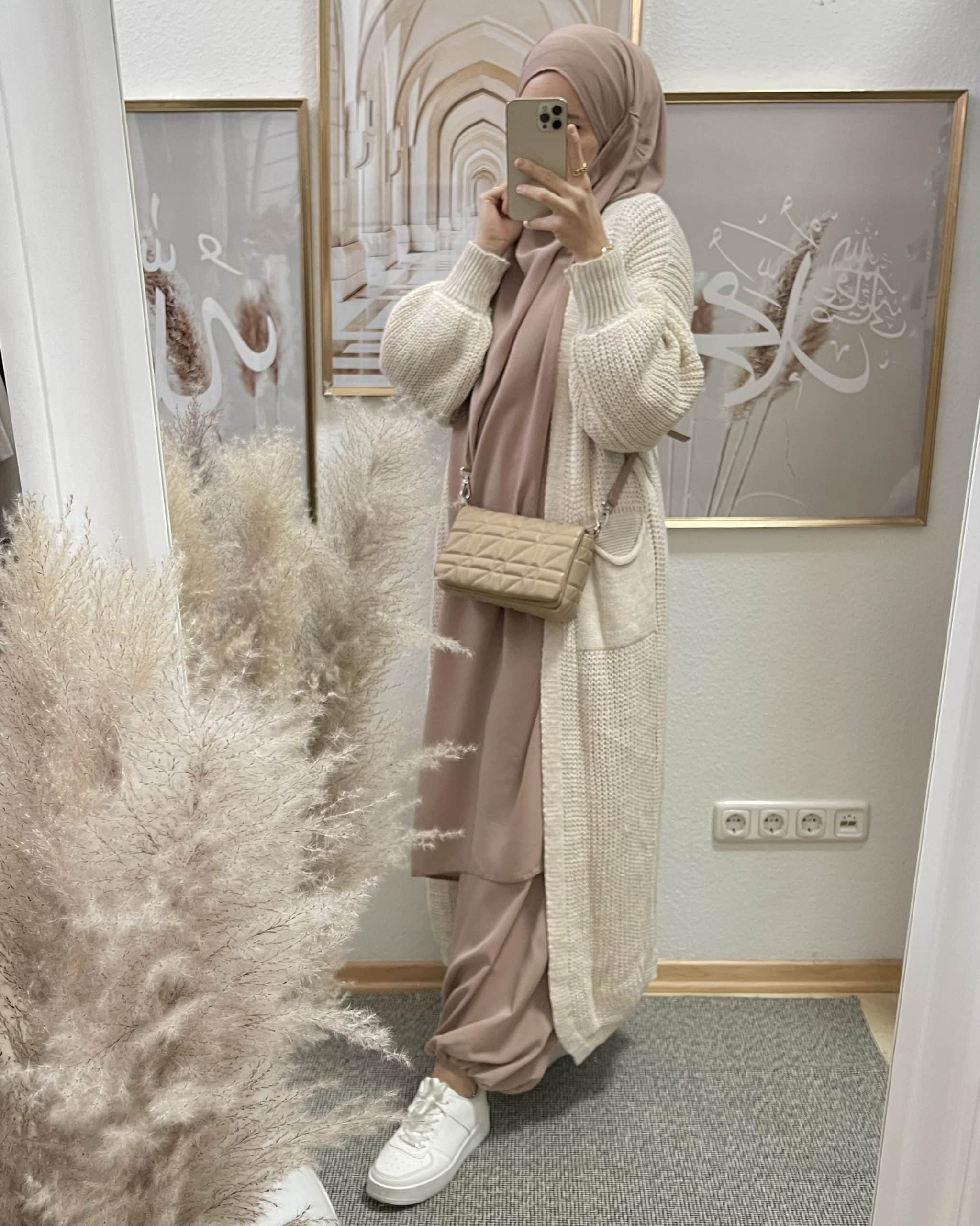 Khimar mit Hose Taupe