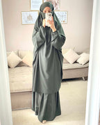 Khimar mit Rock Kaki