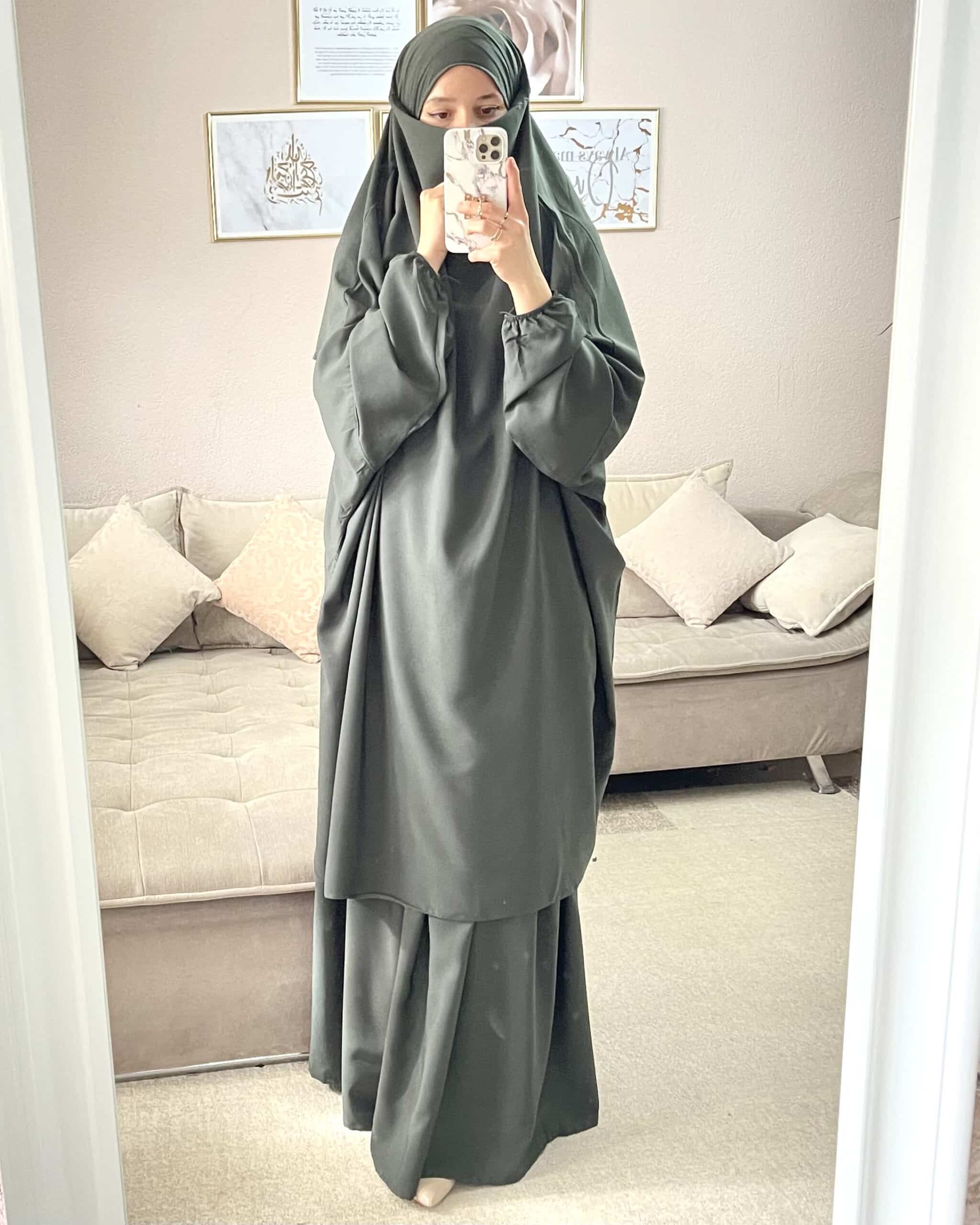 Khimar mit Rock Kaki