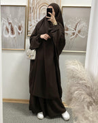 Khimar mit Rock Dunkelbraun