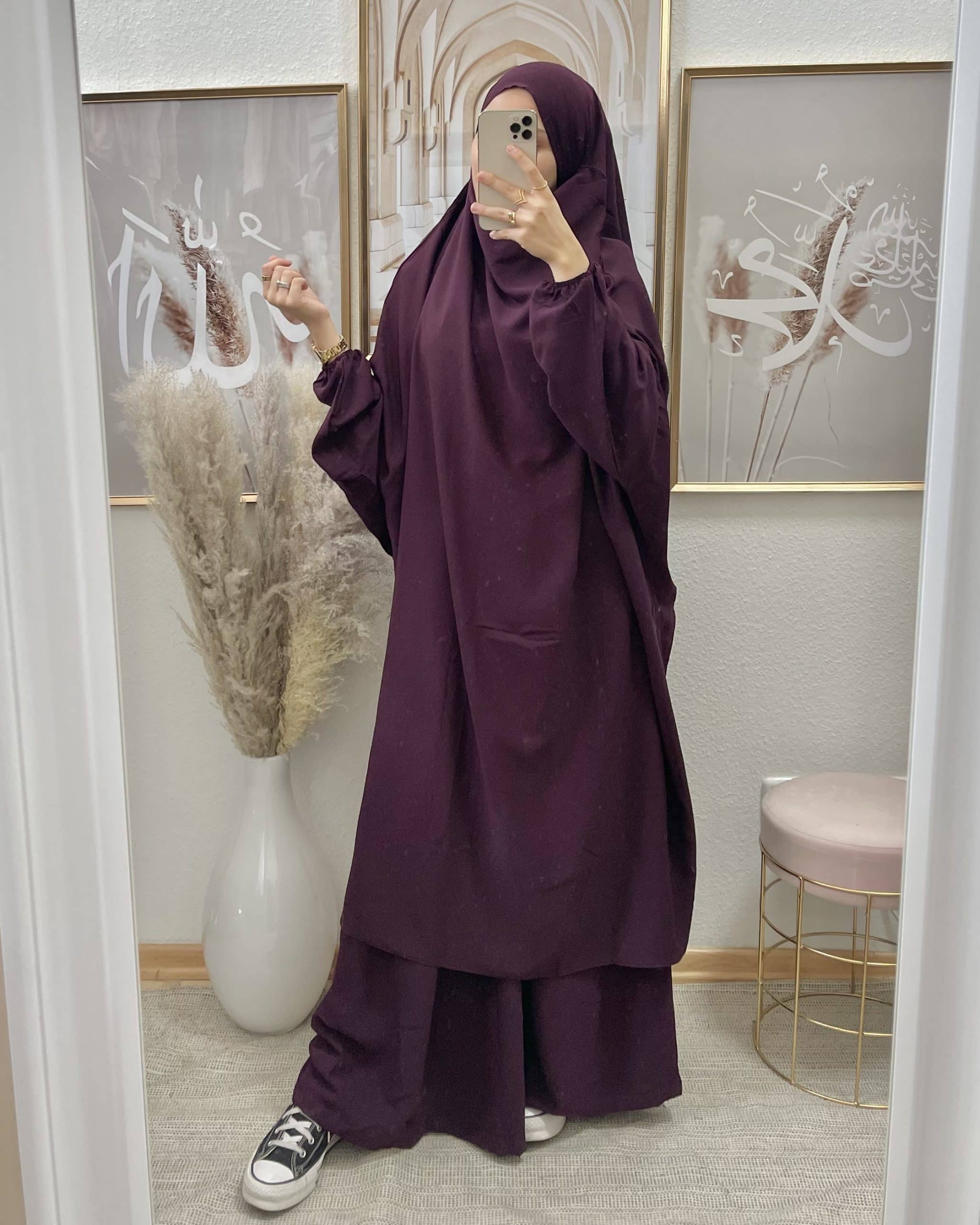 Khimar mit Rock Pflaume
