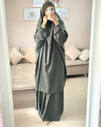 Khimar mit Rock Kaki