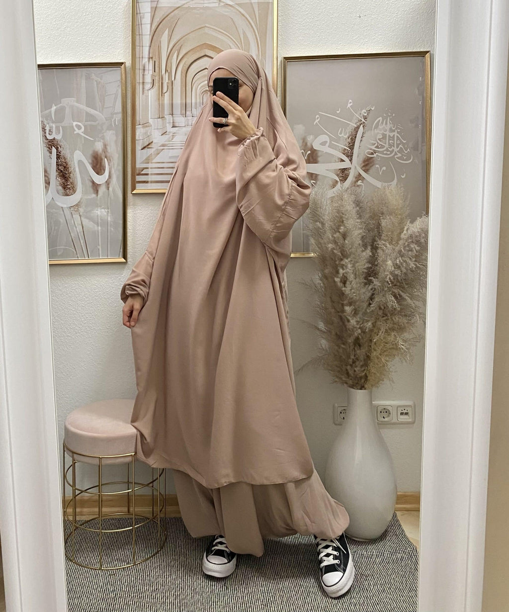 Khimar mit Hose Taupe