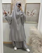 Khimar mit Hose Hellgrau