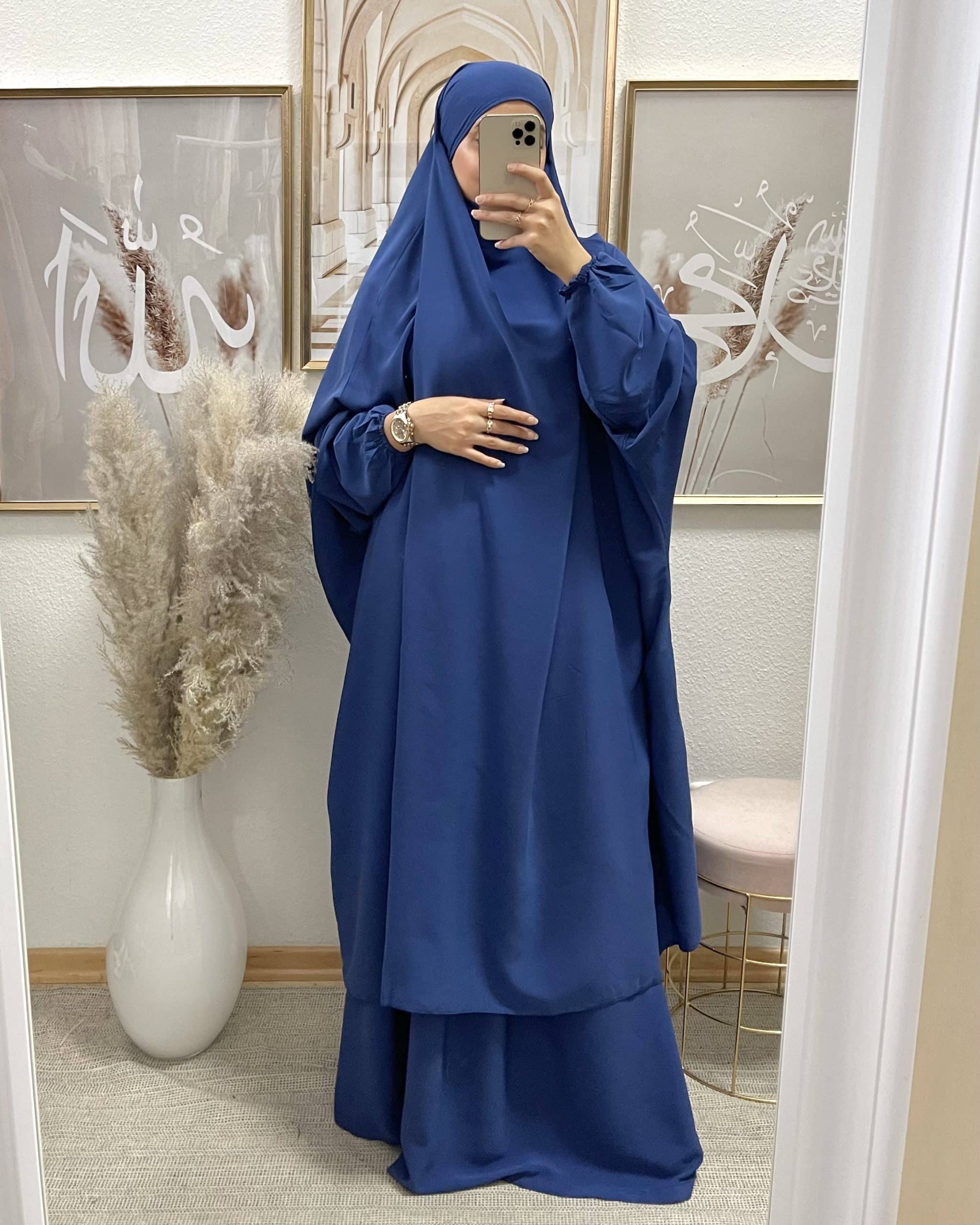Khimar mit Rock Royalblau
