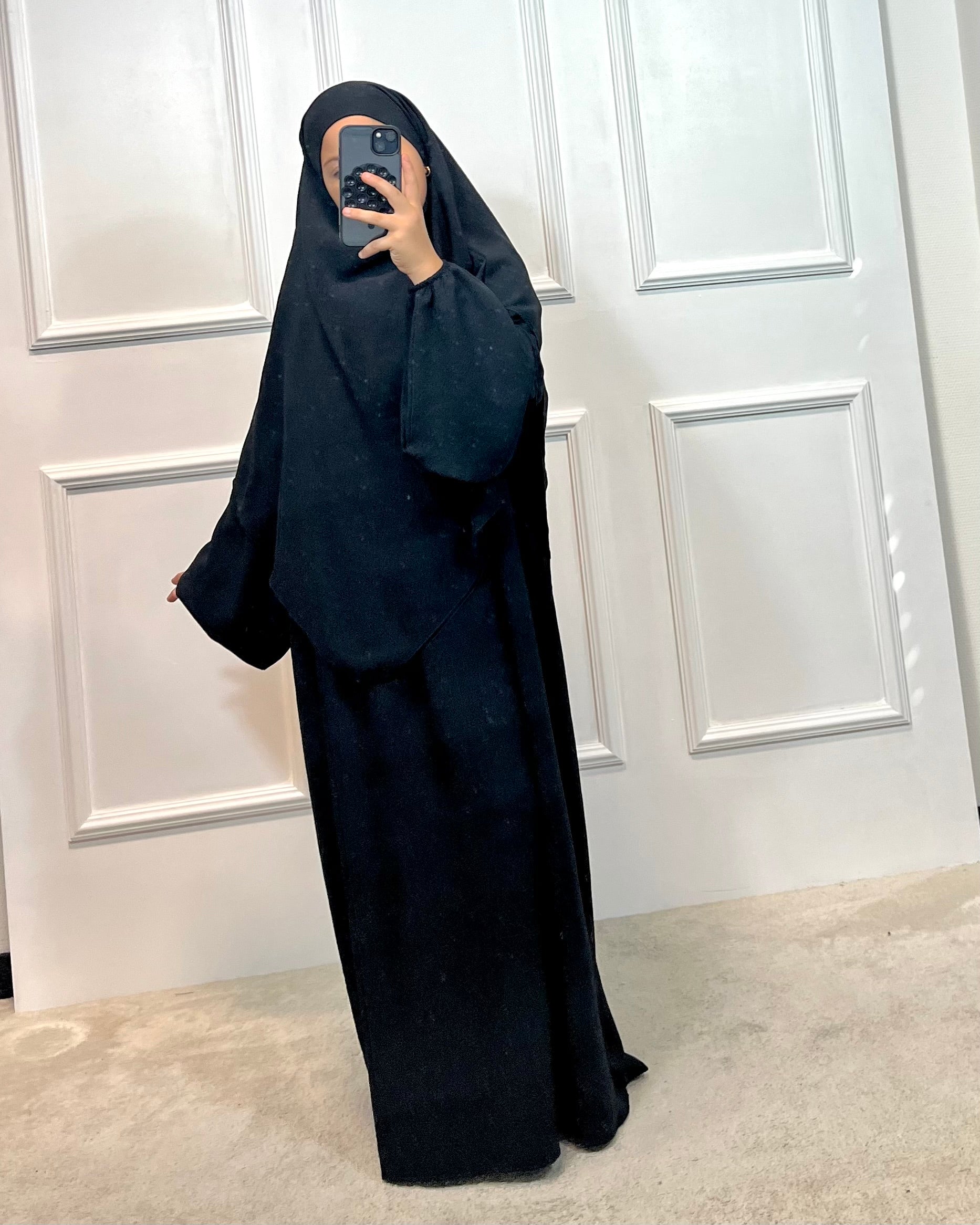 Kids Abaya mit Khimar 2 Lagig