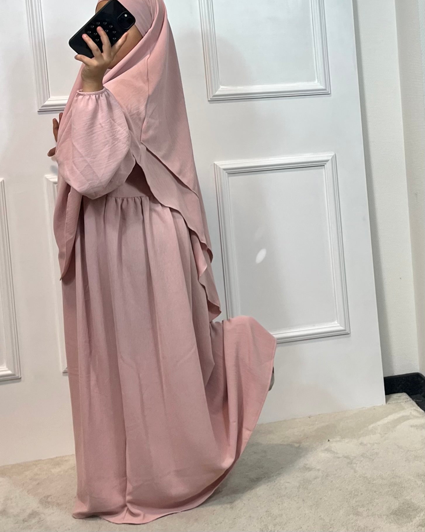 Kids Abaya mit Khimar 2 Lagig