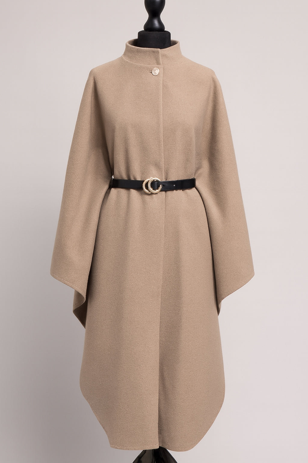 Langer Poncho mit Gürtel