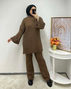 Gestrickter Zweiteiler Langarm mit Hose