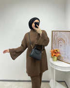Gestrickter Zweiteiler Langarm mit Hose