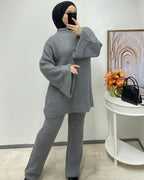 Gestrickter Zweiteiler Langarm mit Hose