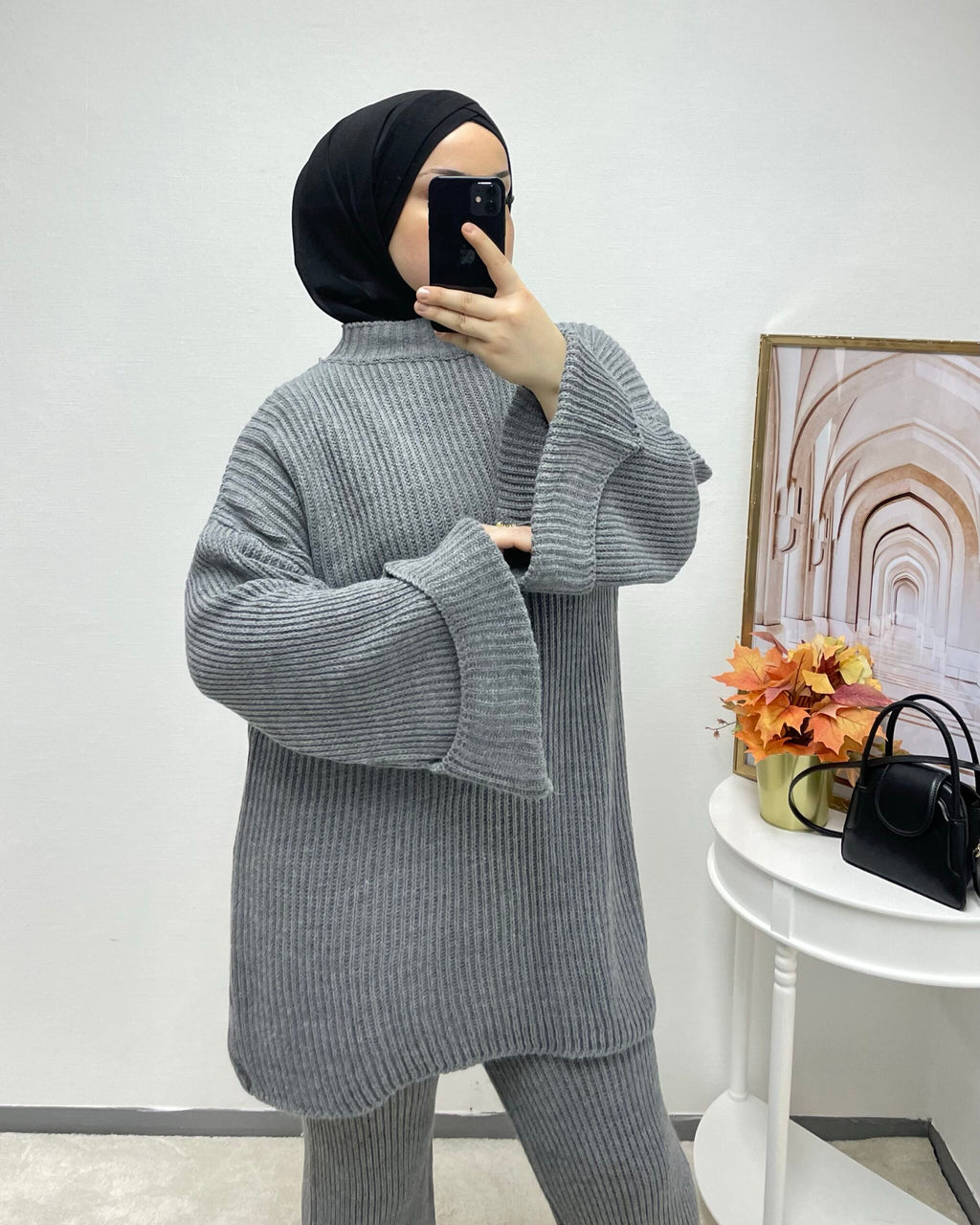 Gestrickter Zweiteiler Langarm mit Hose