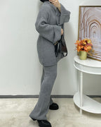 Gestrickter Zweiteiler Langarm mit Hose