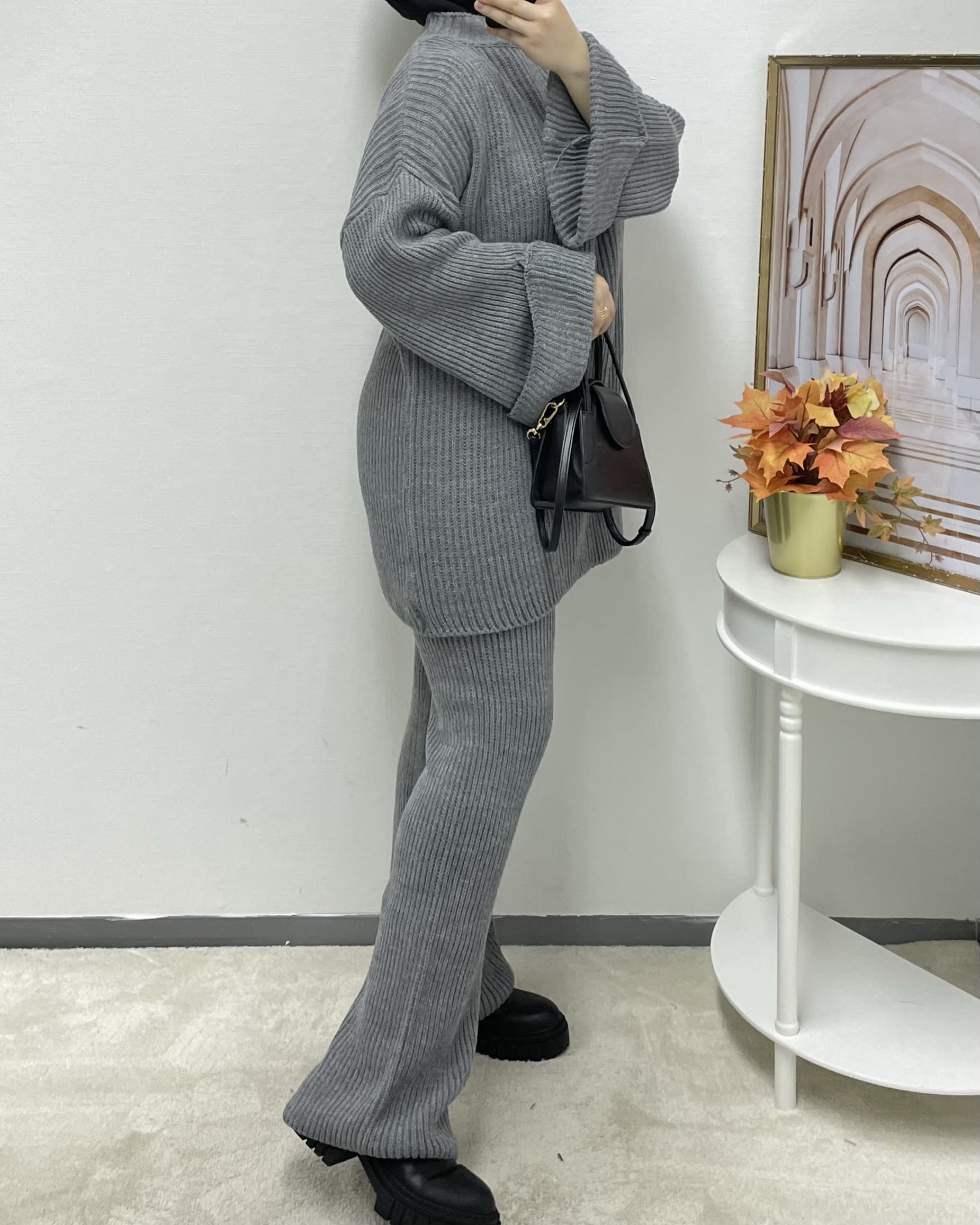Gestrickter Zweiteiler Langarm mit Hose