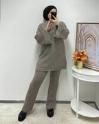 Gestrickter Zweiteiler Langarm mit Hose