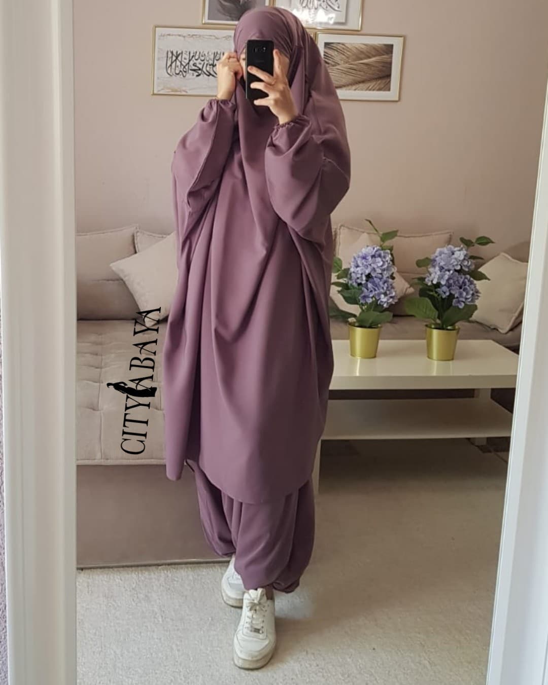 Khimar mit Hose Flieder